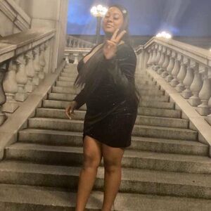 black sparkling prom or homecoming dress